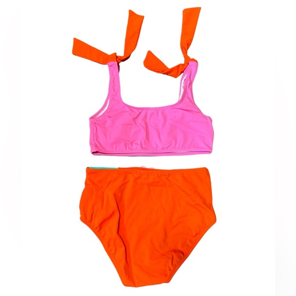 NESSI BYRD***Orange/Pink High Waist Bikini Set**Size 12Y $85 - Picture 5 of 8